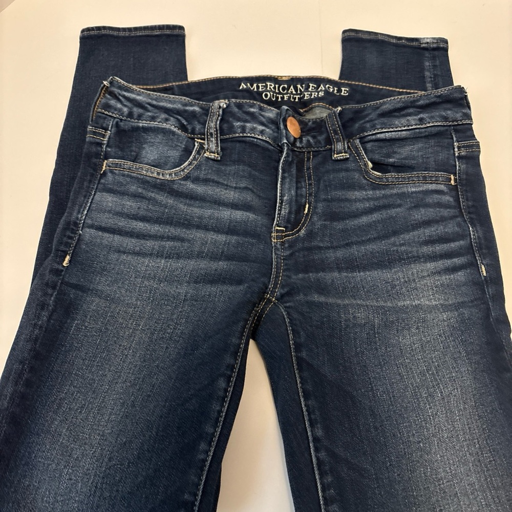 American Eagle Outfitters Women's Dark Blue Skinny Jeans